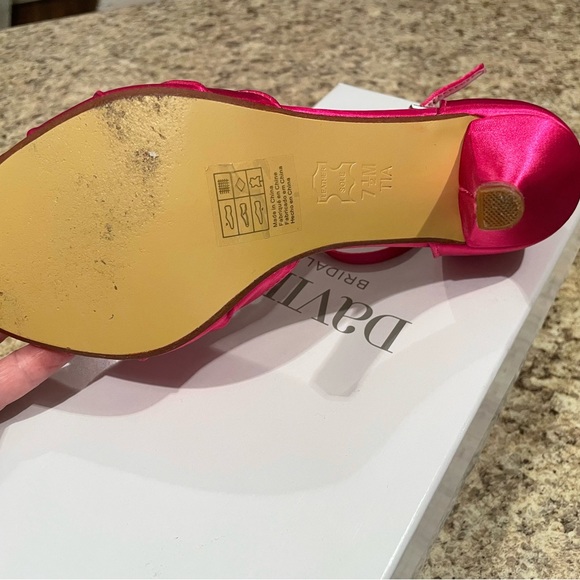 David’s Bridal Begonia Rhinestone Tstrap heels. Worn 1X - Picture 4 of 4